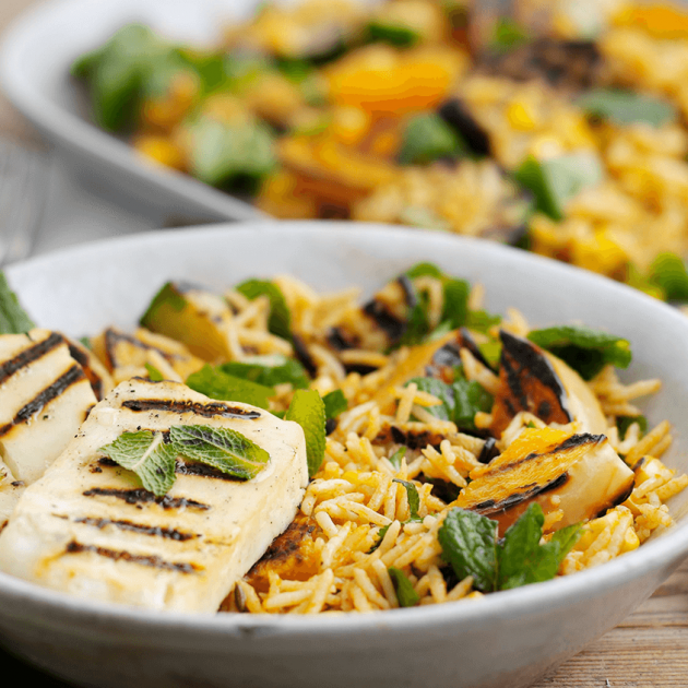 Halloumi-Gemüse-Salat