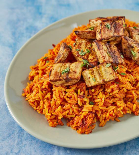 Jollof Rice With Kelewele