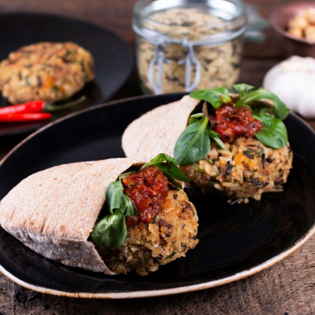 Wild Rice and Mushroom Burger