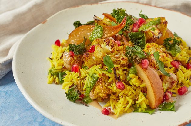 Spiced Cauliflower, Roast Pear & Basmati & Wild Salad