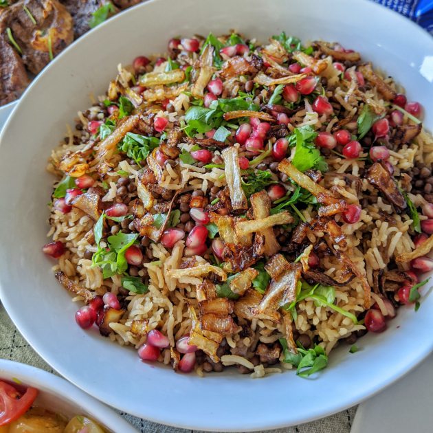 Mujadara - Lentils and Rice with Crispy Onions