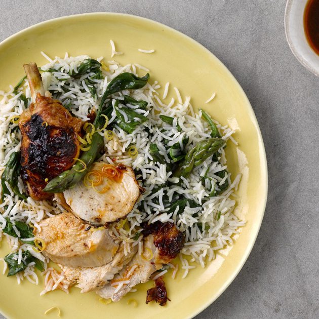 Lemon & Chilli Chicken with Asparagus & Coconut Rice