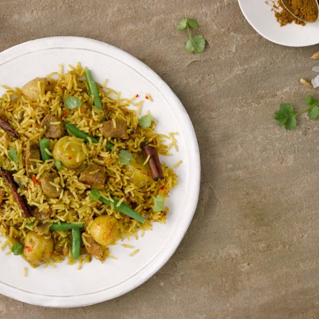Lamb Biryani with Potatoes & Green Beans