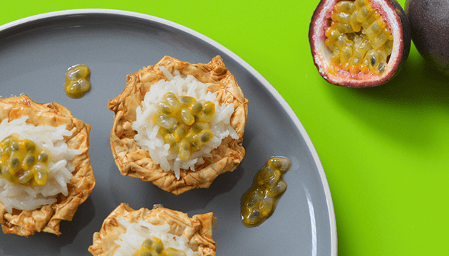 Coconut & Passion Fruit Filo Pudding