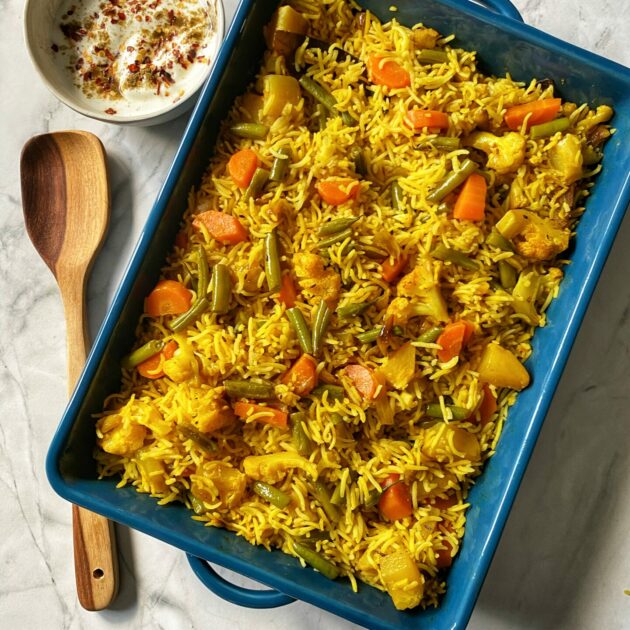 Vegetable Pulao Traybake