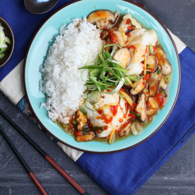Ching’s Spicy Mushroom Cod