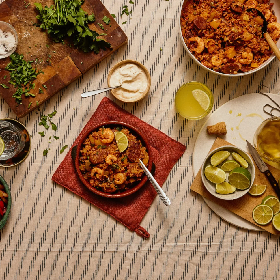 Cajun Dirty Rice with Chorizo and Prawns with Tilda Dry Basmati