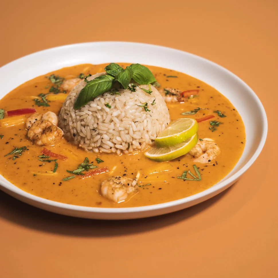 Soy & Ginger Rice with Thai Prawn Curry