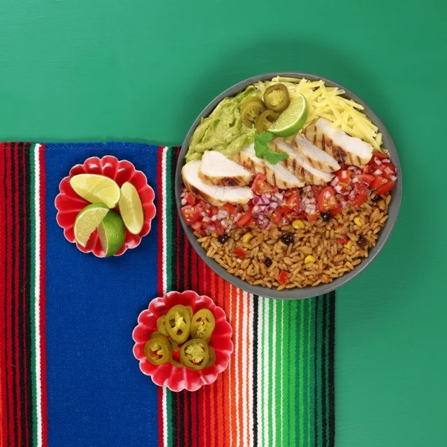 NAKED BURRITO BOWL WITH TILDA SPICY MEXICAN                        