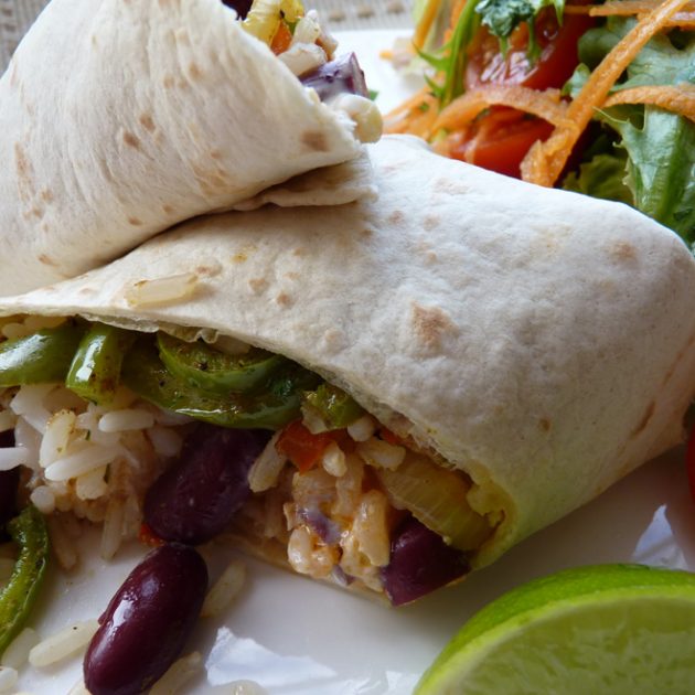 Spicy Vegetable and Bean Burritos