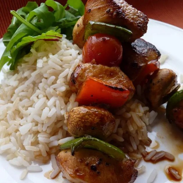 Spicy Chicken & Vegetable Kebabs