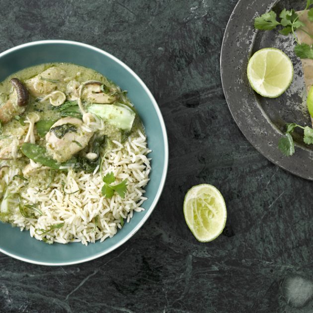 Thai Chicken Curry with Delicate Fragrant Jasmine Rice