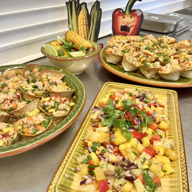 Fiesta Rice Cup with mango and Pineapple Salsa
