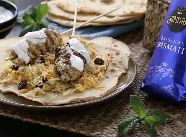 Kebab con Arroz Basmati