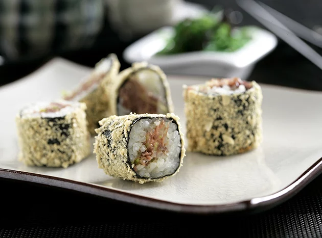 Maki en tempura de confit de pato y micuit