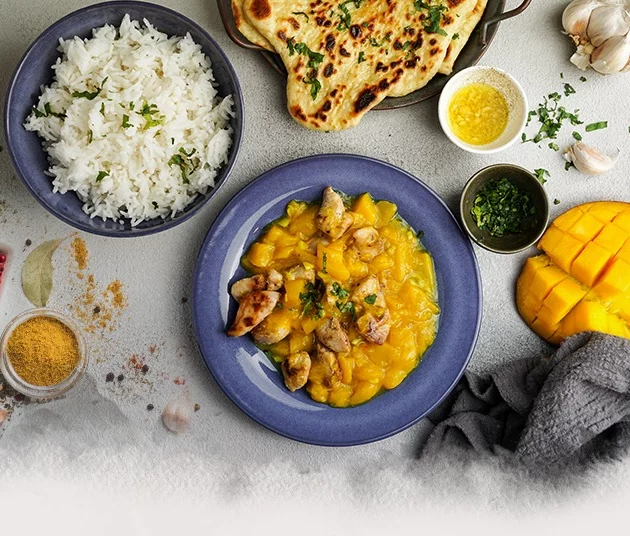 Arroz Basmati con Pollo y Chutney de Mango