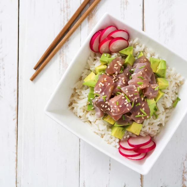 Ensalada de arroz basmati y atún