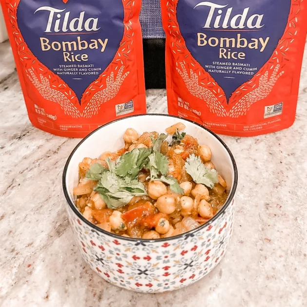 Chana Masala Paired with Bombay Rice