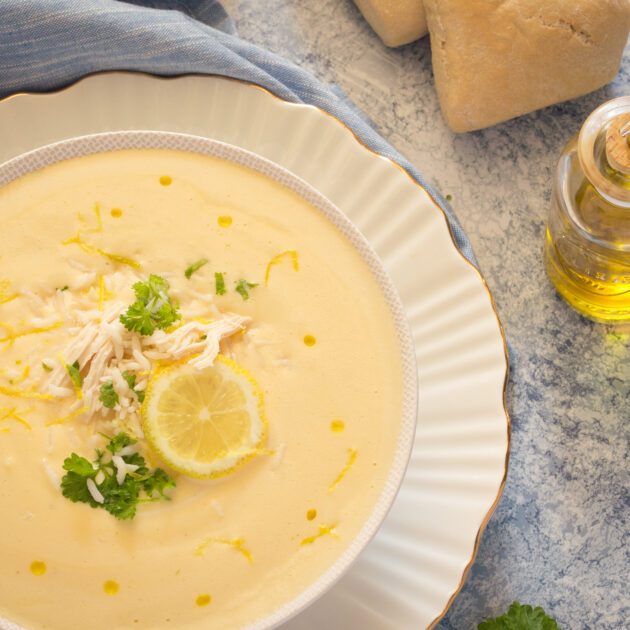 Griekse kippensoep met ei en citroen